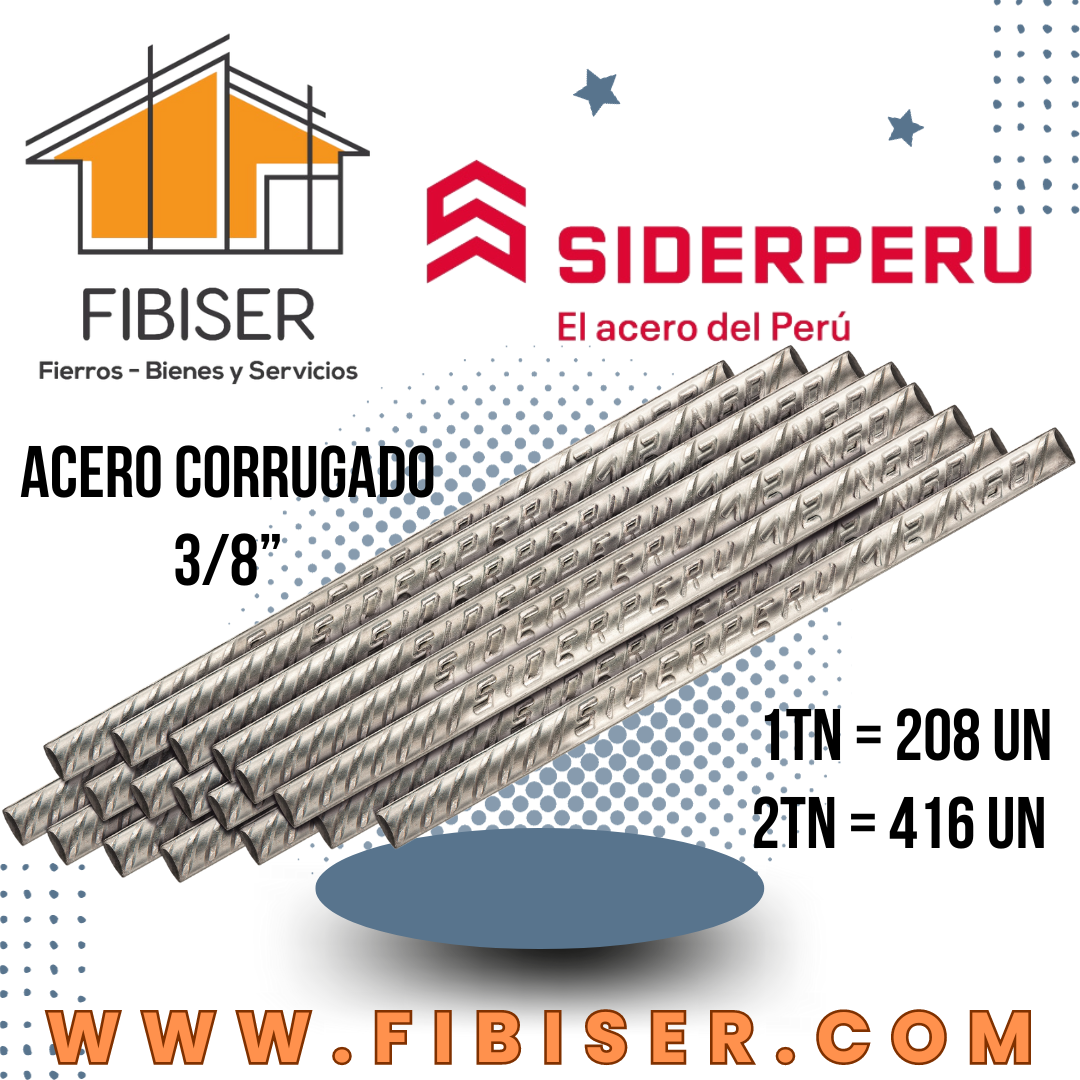 01) FIERROS DE 3/8" SIDERPERU