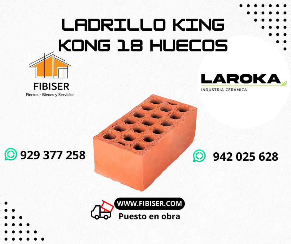 19) LADRILLOS LA ROKA KING KONG DE 18 HUECOS