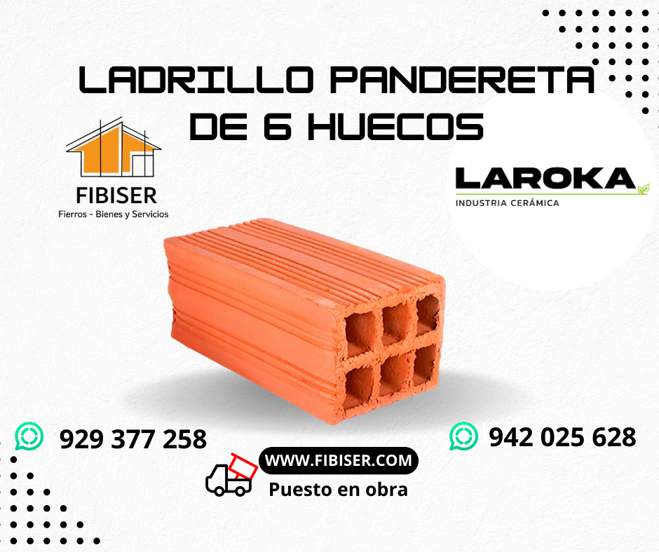 21) LADRILLO LA ROKA PANDERETA 6 HUECOS