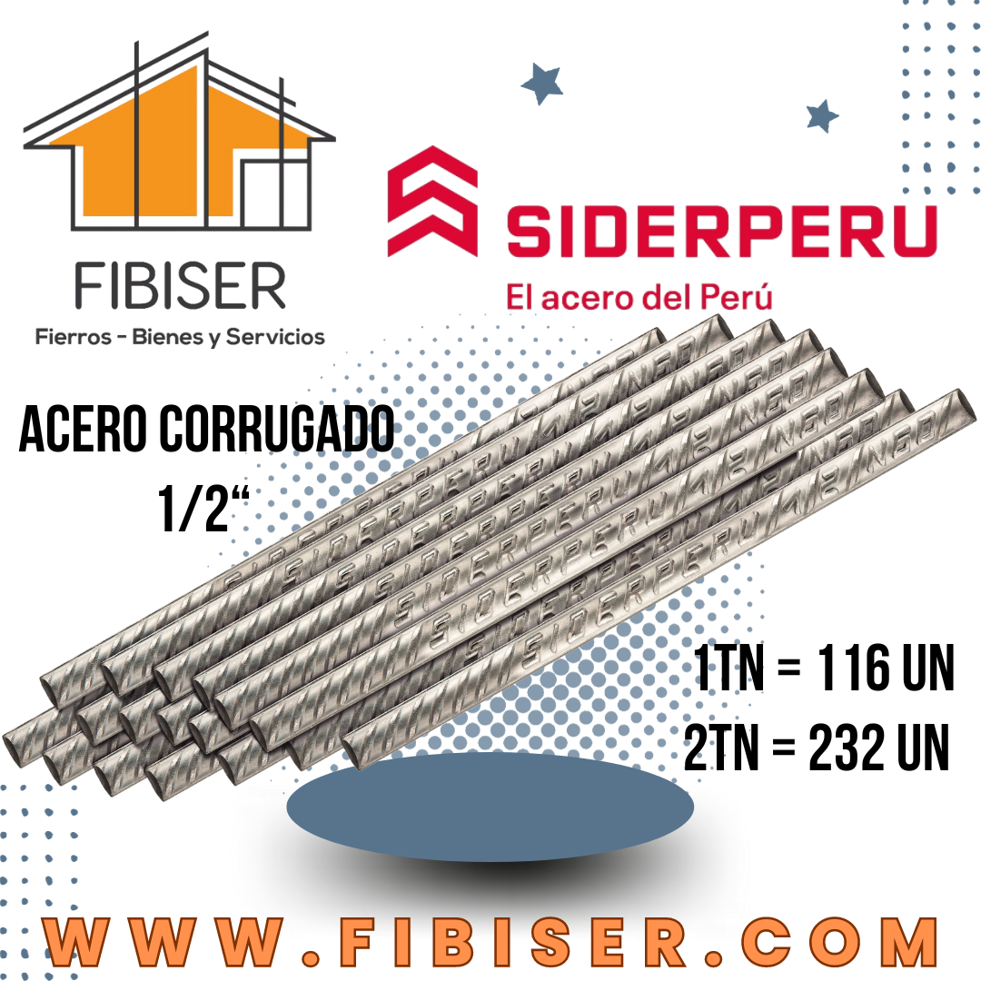 02) FIERROS DE 1/2" SIDERPERU