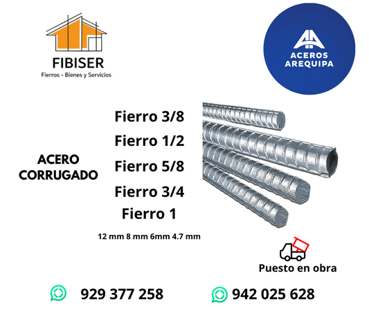 11) Fierros Aceros Arequipa de 1/2