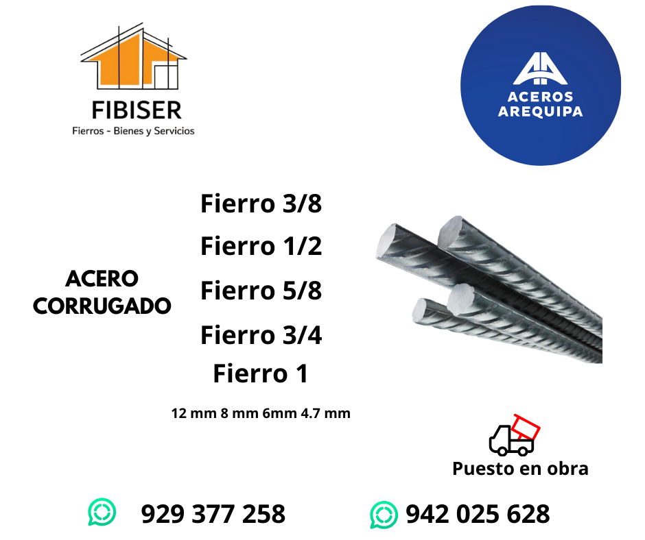 13) Fierros Aceros Arequipa de 3/4