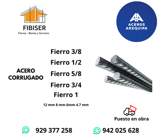 13) Fierros Aceros Arequipa de 3/4