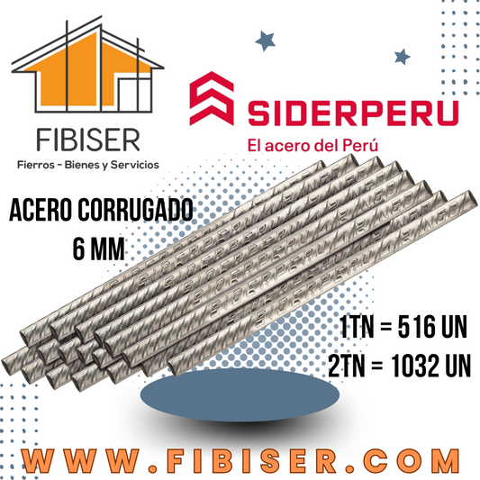 08) FIERROS DE 6mm SIDERPERU