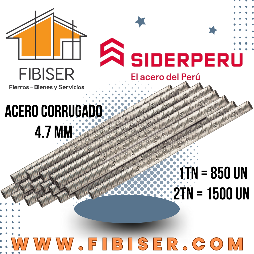 09) FIERROS DE 4.7mm SIDERPERU