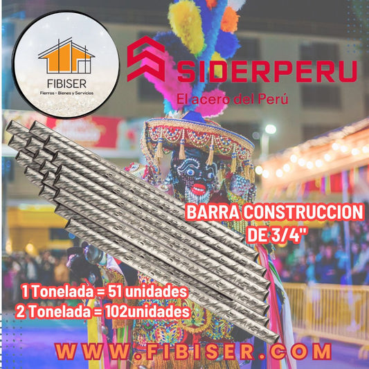 04) FIERROS DE 3/4" SIDERPERU