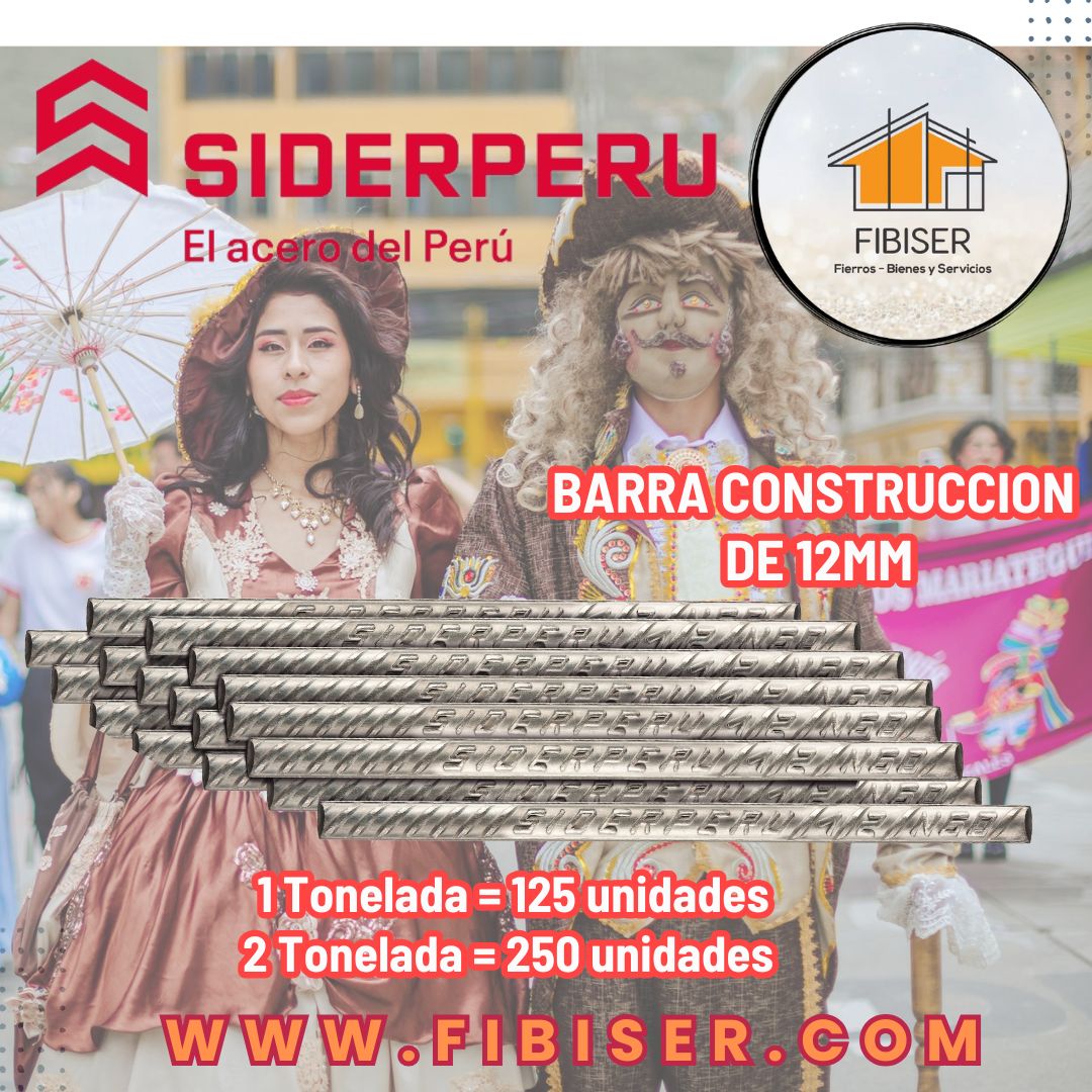 06) FIERROS DE 12mm SIDERPERU
