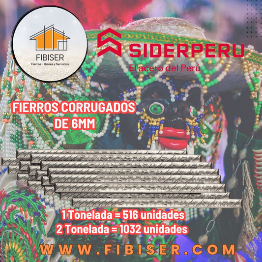 08) FIERROS DE 6mm SIDERPERU