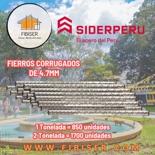 09) FIERROS DE 4.7mm SIDERPERU